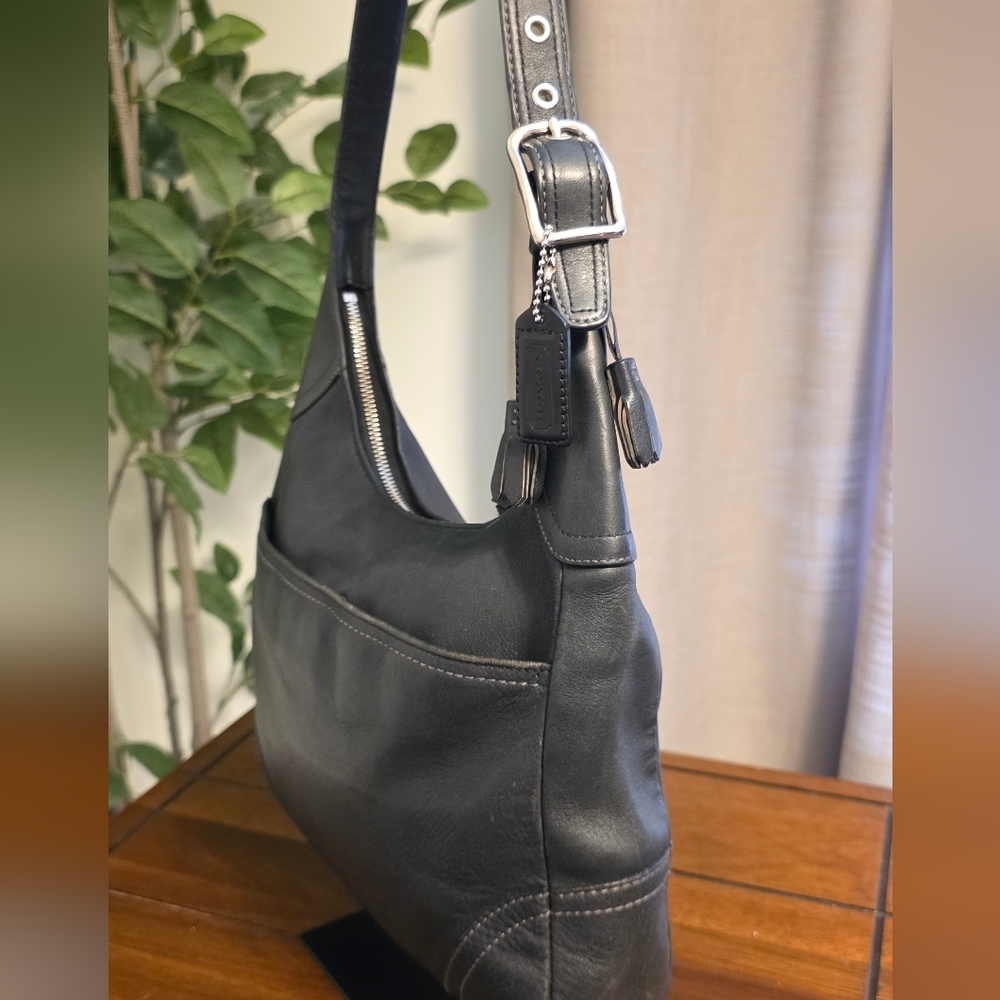 Coach Hamilton Hobo Black Leather Shoulder Bag F10280 - Picture 3 of 10
